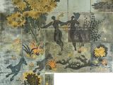une peinture sur le mur d'un immeuble représentant un homme et une femme