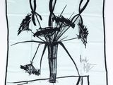 un dessin en noir et blanc représentant des fleurs dans un vase
