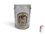 an image of a glass jar with a label on it