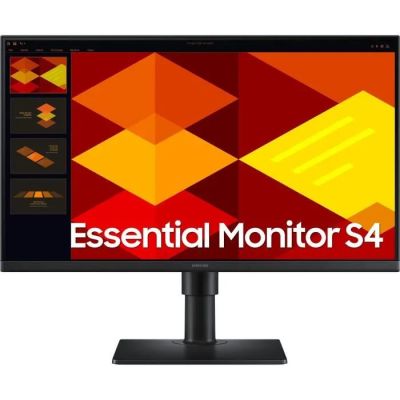 a computer monitor with the words essential monitors 4 on it
