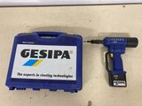 an image of a blue box with a blue screwdriver and a blue case with a gespa logo on it