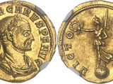 a gold coin with an image of a man on it