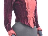 a mannequin dress with a pink and red top