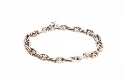 HERMES Collier chaîne d'ancre en argent ( poinçon crabe). Fe… - Photo 1