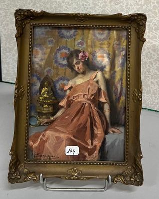 la photo d'une photo représentant une femme assise sur une chaise