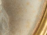 a close up of a painting of a woman in a gold frame