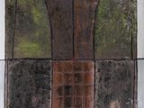 une photo d'un tableau représentant une fenêtre sur laquelle figure une horloge