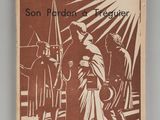 the front cover of a book with an image of a man holding a sword