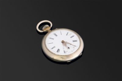 Montre à cylindre en métal chromé. D. 49mm. De la collection…