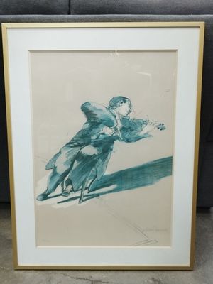 une image représentant un dessin d'un homme à vélo