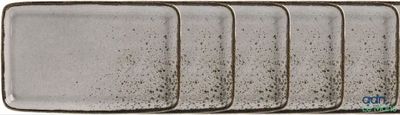 four rectangular glass plates are stacked on top of each other on a white surface