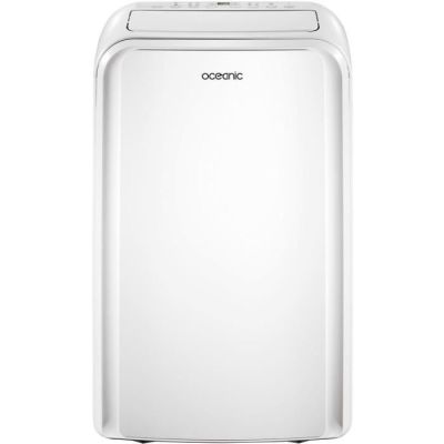 un climatiseur portable blanc sur fond blanc