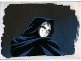an image of a painting of a person with a hood on