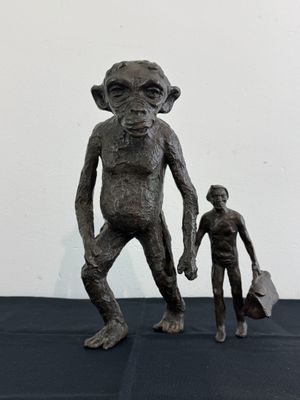 Bruno CATALANO (1960) "Singe accompagnant un voyageur", suje…