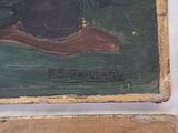 an image of a painting of a man with a hat on a table