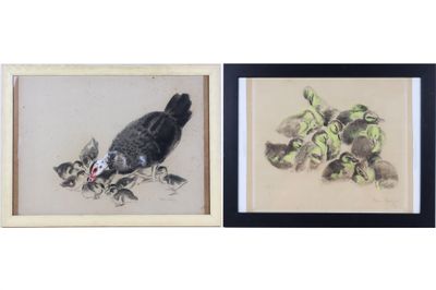 Hélène RIVIERE (1896-1977) Ensemble de 2 dessins : - Photo 1