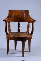 Fauteuil de bureau en acajou et placage d’acajou sculpté et … (photo 2)