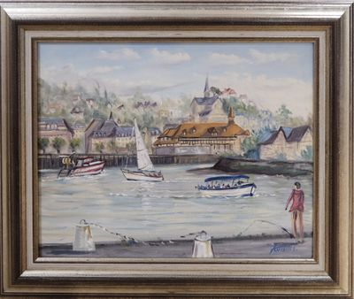 une image d'un tableau représentant un bateau sur l'eau