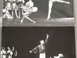 two black and white photos of a ballerina and other dancers