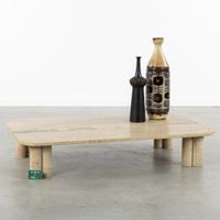 Table basse en travertin, dans le style de Mangiarotti, vers… (photo 2)