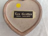 a heart shaped box with a label on it