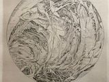 an image of a drawing of a wave in a circle