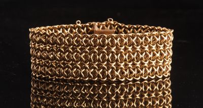 Bracelet manchette en or jaune 18 carats - Photo 1