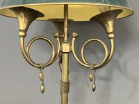 LAMPE BOUILLOTTE en bonze et laiton doré à 3 bras de lumière… (photo 2)