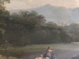 a picture of a painting of a man and a woman with sheep