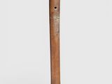 an old wooden pipe with a hole in it on a white background