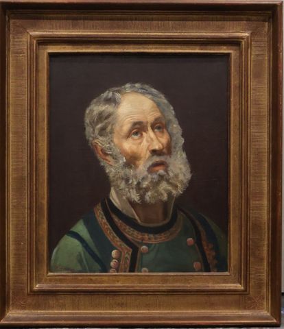 SERENNE Célestin : « Portrait d’homme », huile sur toile signée e...