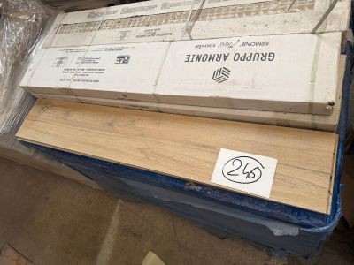 a box of wood that is sitting on a pallet