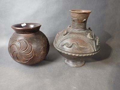 AFRIQUE 2 Vases en terre cuite, H.