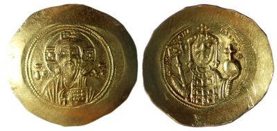 deux pièces d'or portant l'image d'un homme et d'une femme