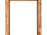 an old wooden picture frame hanging on a wall with a white background