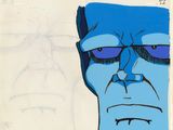 une image représentant le dessin d'un homme portant des lunettes et ayant le visage bleu