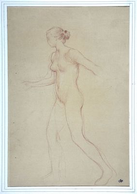 MÉNARD Émile René, 1861/62-1930, Nu féminin marchant, sangui… - Photo 1