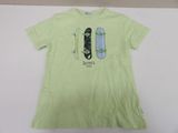 green t - shirt with a picture of a skateboard on it