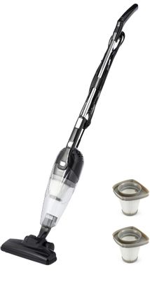 a black and white photo of a vacuum cleaner and three cups