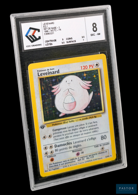 une image d'une carte Pokémon dans un étui en plastique