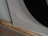 a close up of a tire on the side of a truck