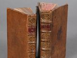 deux vieux livres posés côte à côte sur une surface grise