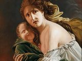 une image d'un tableau représentant une femme tenant un enfant dans ses bras