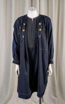 GIVENCHY Ample robe en coton marine à surpiqures beiges, eff… - Photo 1