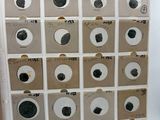 a picture of a display case with a lot of eyes on it
