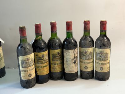 5 bouteilles 5 bts Château FERRANDE 1980 Pessac Léognan et 1…