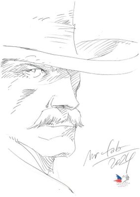 Mister Fab - "La moustache" - Dessin original sur feuille de…