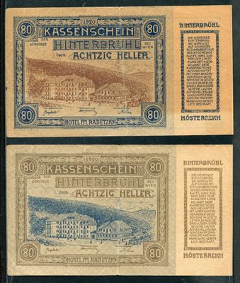 two old german bank notes with a picture of a castle in the background