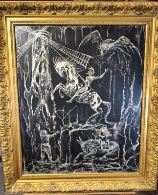 Juan RAMIREZ (1935-2025) : "Don Quichotte" toile SHG (65x54c…