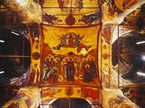 a picture of a ceiling with a painting on it